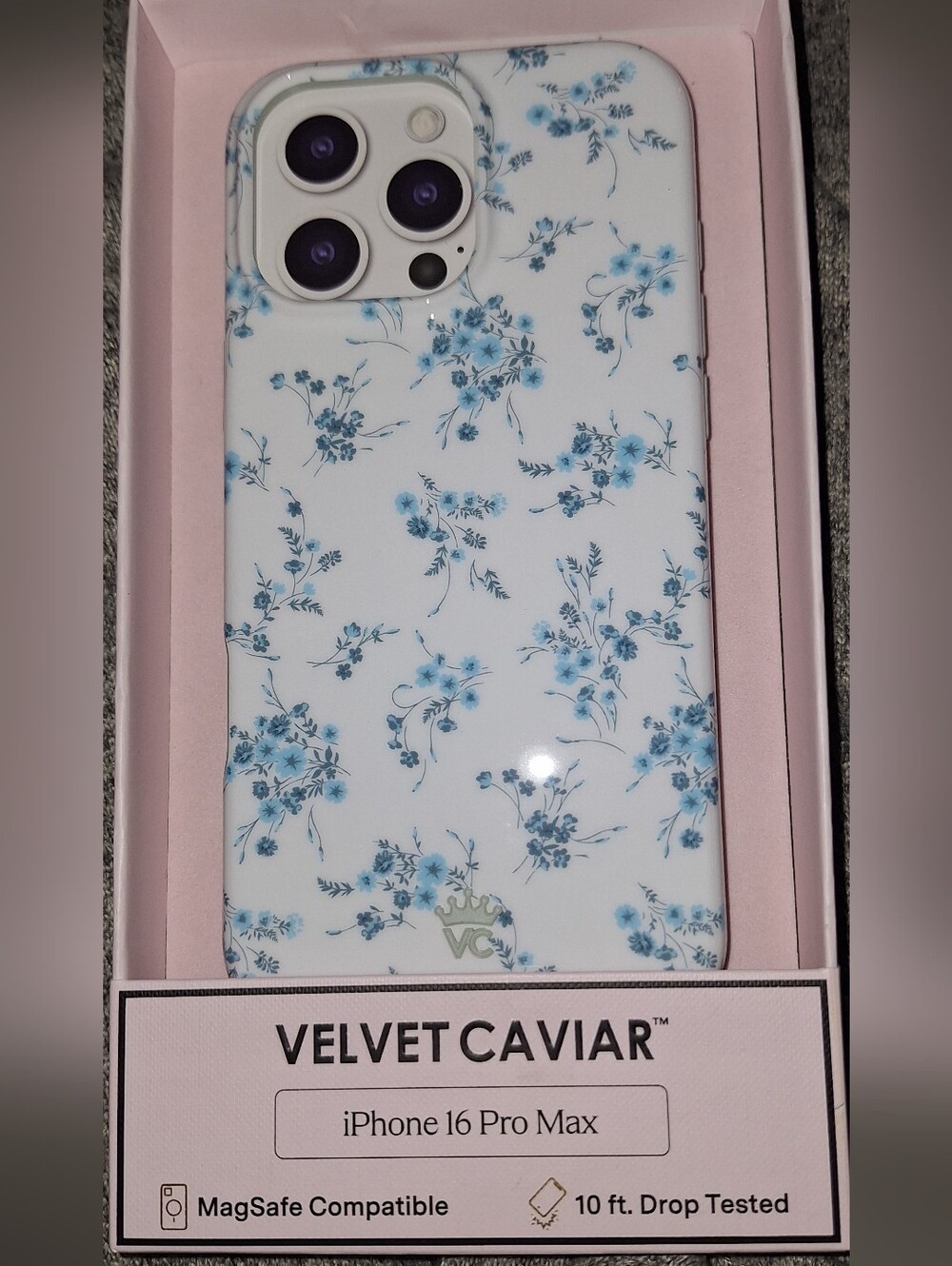 Velvet Caviar Blue Floral iPhone 16 Pro Max Case
